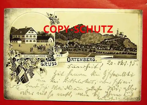 ORTENBERG Offenburg - Vorläufer Litho - z. B. Gasthaus - 1895