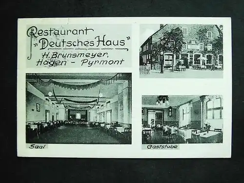 BAD PYRMONT - Restaurant DEUTSCHES HAUS + innen - 1957