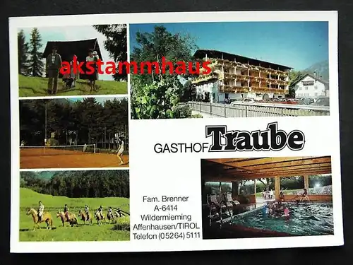 WILDERMIEMING Affenhausen Tirol - Gasthof TRAUBE - Fam. BRENNER - Tennis Pferde Schwimmbad