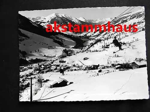 SAALBACH HINTERGLEMM Salzburg - Foto-AK - Talblick m. Kohlmaislift Sessellift im Winter