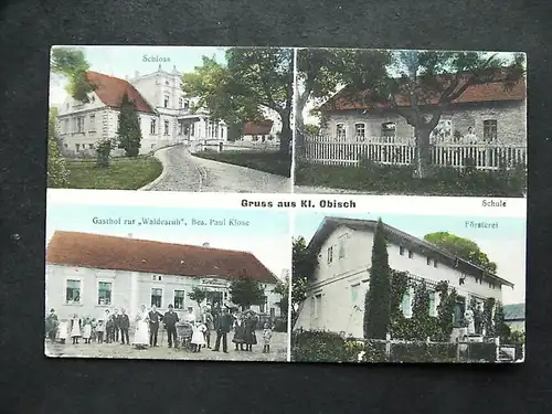 KLEIN OBISCH Obiszówek Grebocice Polkowice Glogau - z. B. Gasthof - Schloß 1917