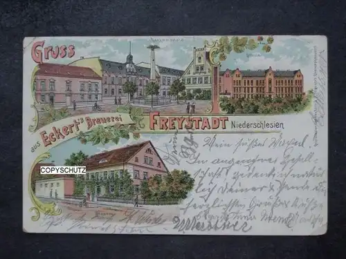 FREYSTADT Kozuchów Liegnitz - Litho - z. B. Brauerei ECKERT - 1905