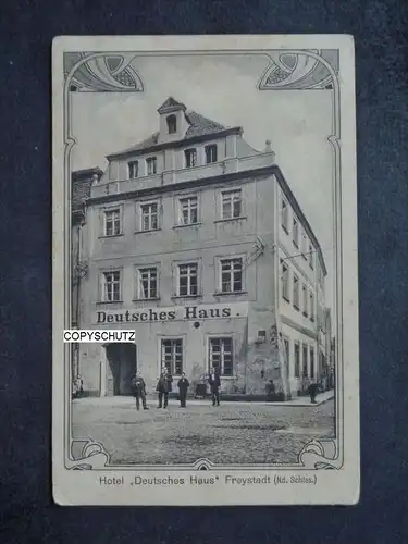 FREYSTADT Kozuchów Liegnitz - Hotel DEUTSCHES HAUS Männer - 1912