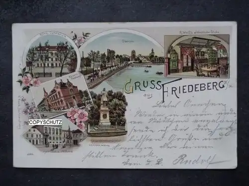 FRIEDEBERG NM. Strzelce Krajenskie - Litho z. B. WOLFF's Altdeutsche Stube 1898