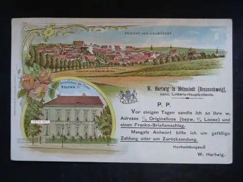 HELMSTEDT - Litho - z. B. Geschäft HARTWIG Lotterie - 1901