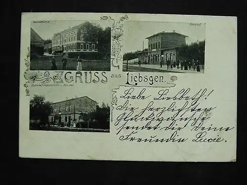 LIEBSGEN Lipsk Zarski Jasien Sorau - z. B. Bahnhof gleiss. belebt  - 1901