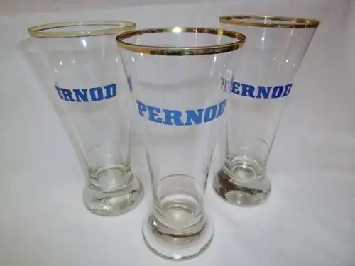 3 Pernod Gläser  60er Jahre