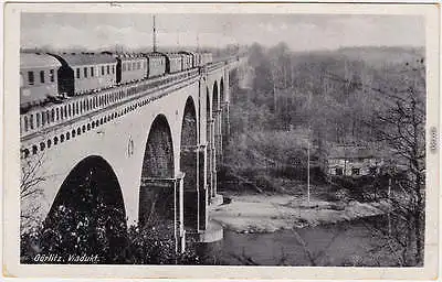 Ansichtskarte  Görlitz Zgorzelec Viadukt mit Eisenbahn 1949