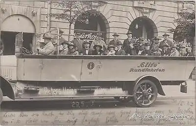 Potsdam Berlin Elite Stadtrundfahrt Foto Ansichtskarte Bus 1923