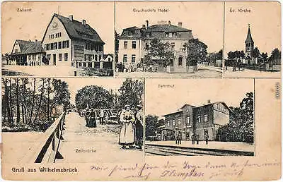Wilhelmsbrück  Podsamtsche Podzamcze Bahnhof, Zollamt  Kempen Kępno Posen 1914