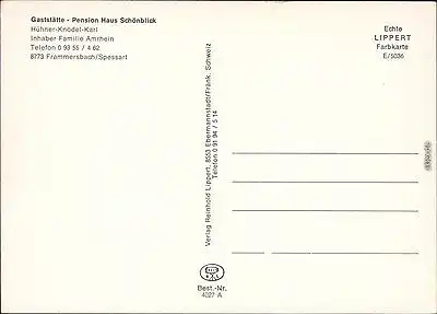 Ansichtskarte  Gaststätte Haus Schönblick: Innen und außen 1980