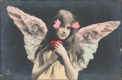 Ansichtskarte  Junge Frau - als Engel - Fotokunst 1913