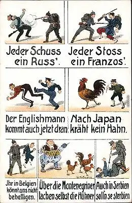 1. WK Propaganda jeder Stoss ein Franzos, jeder tritt ein Britt  1914
