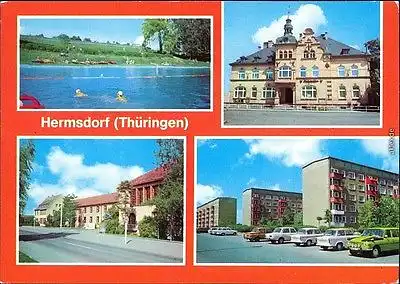 Hermsdorf (Thüringen) Bad, Rathaus, Ingenieurschule für Elektronik Keramik 1980