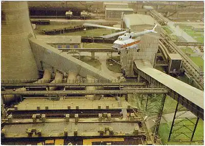 Hubschrauber Mi 8 Fliegender Kran im Einsatz Ansichtkarte  DDR Kraftwerk 1983