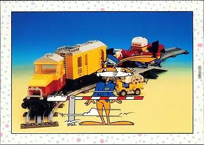 Ansichtskarte  Scherzkarten - Legoeisenbahn mit Haasen als Schaffner 2008