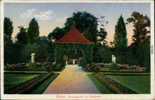 Ansichtskarte Erfurt Stadtpark - Sondergarten 1926