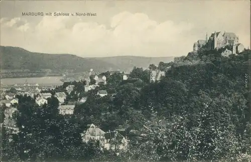 Ansichtskarte Marburg an der Lahn Schloss von Nord-West gesehen 1914