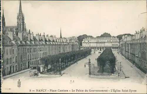 Nancy Place Carriere - Le Palais du Gouvernement - L'Eglise Saint Epvre 1914