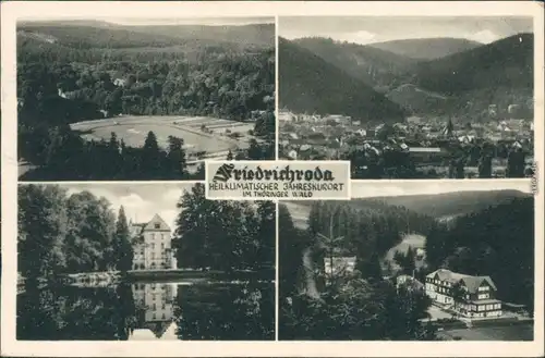 Ansichtskarte Friedrichroda Panorama, Schloss, Hotel 1954