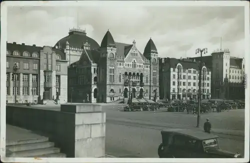 Ansichtskarte Helsinki Helsingfors Nationaltheater mit parkenden Autos 1929