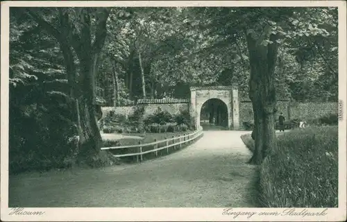 Ansichtskarte Husum Eingang zum Stadtpark 1929