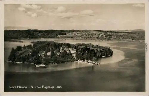 Ansichtskarte Konstanz Luftbild Insel Mainau 1934