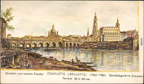 Ansichtskarte Dresden Kunstwerke der Gemälde-Galerie - Canaletto-Blick 1940