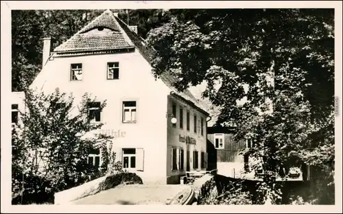 Ansichtskarte Leppersdorf-Wachau (Sachsen) Grundmühle 1955