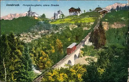 Ansichtskarte Innsbruck Hungerburgbahn, obere Strecke 1914