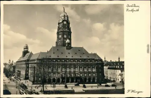 Ansichtskarte Innere Altstadt-Dresden Neues Rathaus 1940