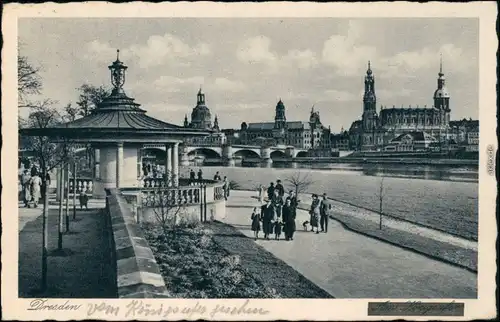 Ansichtskarte Dresden Königsufer, Pavillon 1934 