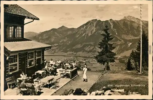 Ansichtskarte Oberstdorf (Allgäu) Partoe am Alpenhotel Schönblick 1934 
