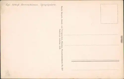 Chiemsee Herrenchiemsee / Herreninsel mit Schloss - Spiegelgalerie 1913