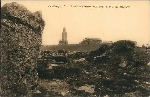 Schmitten (Hochtaunus) Großer Feldberg - Brunhildsfelsen, Aussichtssturm 1915