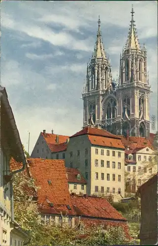 Ansichtskarte Meißen Westtürme des Doms 1920