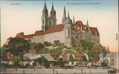 Ansichtskarte Meißen Schloss Albrechtsburg mit Domtürmen 1919