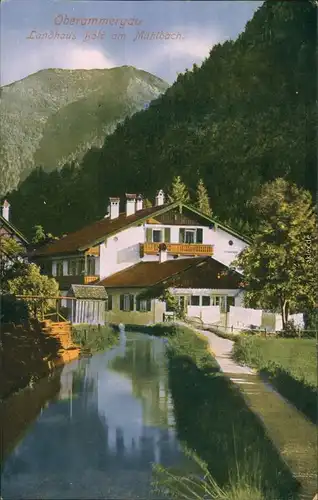 Ansichtskarte Oberammergau Landhaus Böld am Mühlbach 1914