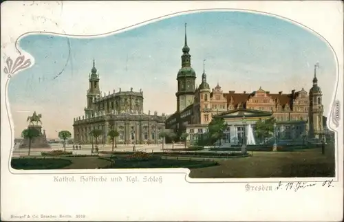 Dresden Hofkirche Dresden / Kathedrale  Königliches Schloss 1907