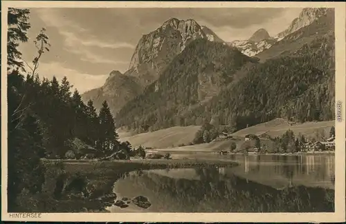 Ansichtskarte Ramsau (Wimbachtal) Hintersee mit den Mühlsturzhörnern 1928