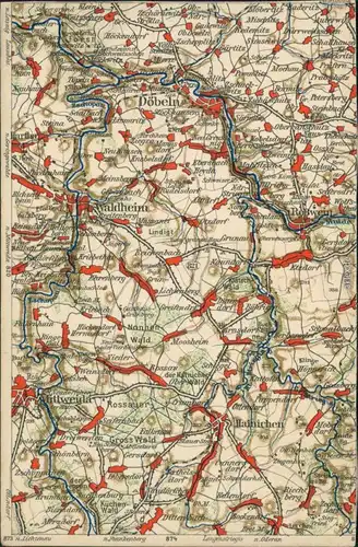 Ansichtskarte Mittweida Karte vom Ort und der Umgebung 1930