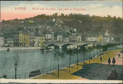 Lüttich Luik / wallonisch: Lîdje Pont des Arches, vue vers la Citadelle 1918