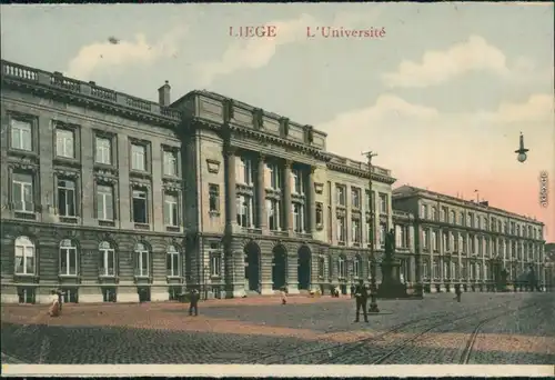 Lüttich Luik  Lîdje Universität mit Straßenbahnschien auf dem Vorplatz 1915