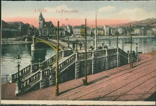 Ansichtskarte Lüttich Luik / wallonisch: Lîdje La Passerelle 1915