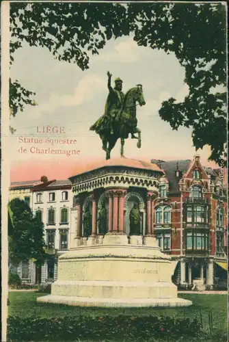Lüttich Luik / wallonisch: Lîdje Statue equestre de Charlemagne 1915