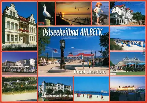 Ahlbeck (Usedom) Hotel, Wohnhäuser, Strandbahn, Seebrücke, Strand 2005