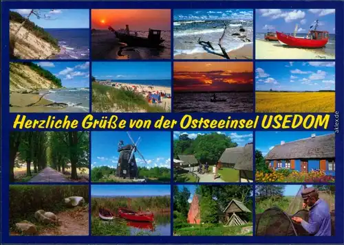 Usedom Insel Usedom - Strand, Boote, Küste, Windmühle, Fischerhäuser 2005