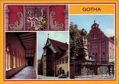 Gotha Statdwappen am Rathaus, Augustinerkloster und Kirche   1987