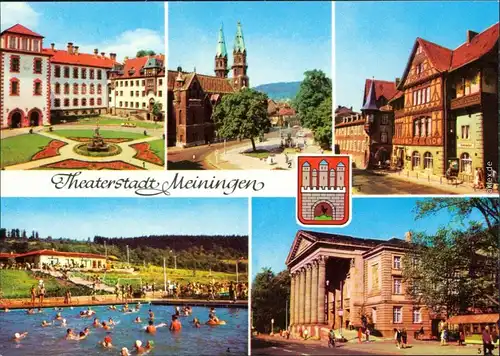 Meiningen Schloss, Stadtkirche, Henneberger Haus, Schwimmbad, Hoftheater 1983