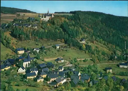 Ansichtskarte Lauenstein-Ludwigsstadt Blick auf den Ort mit Mantelburg 1999